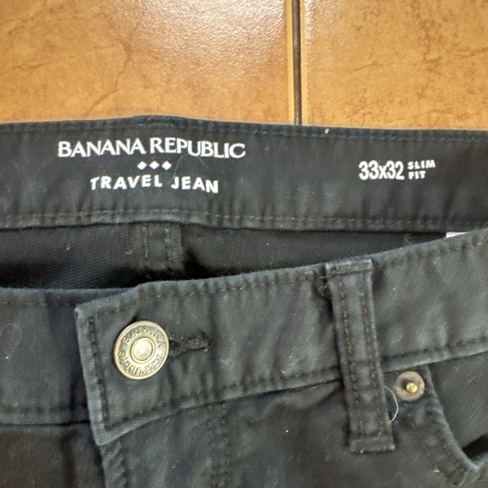 Banana Republic Blue Travel Jeans Mens 33 x 31 Slim Fit Pants Preppy Comfort - Picture 3 of 9